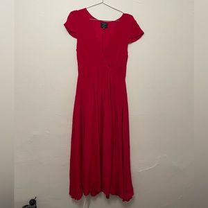 Barneys New York Azeeza Red Silk Midi Dress M/6